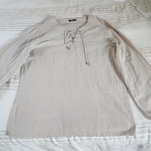 Long-sleeve linen tunic